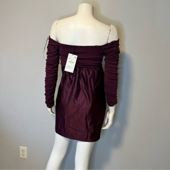 New With Tag Zara Combination Knit Mini Dress Size S - Picture 2 of 10